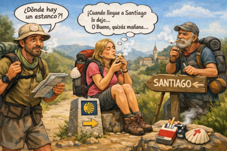 Els pelegrins fumadors al Camí de Sant Jaume