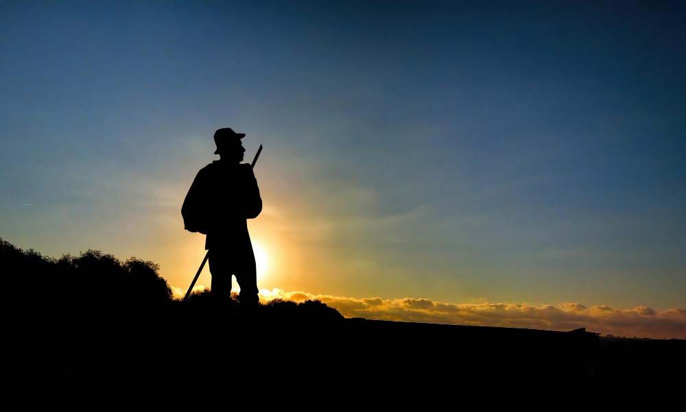 peregrino-solitario-atardecer