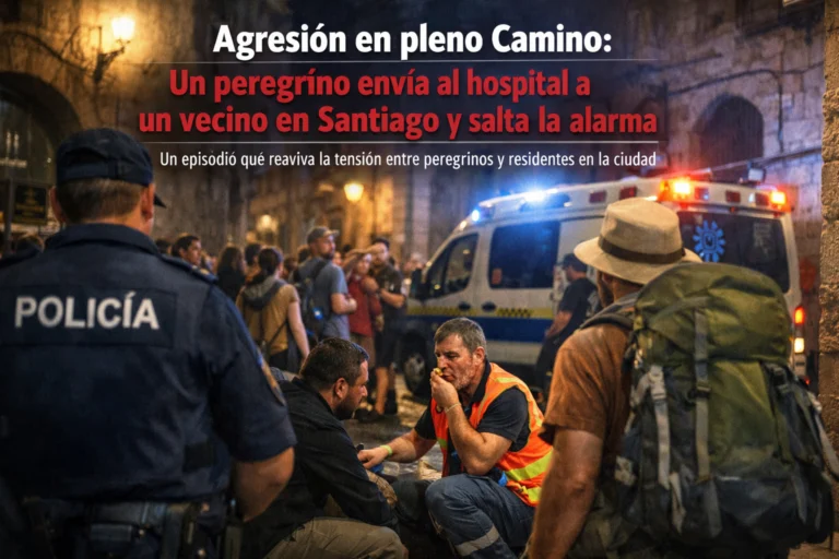 ¡¡¡Un peregrino manda al hospital a un vecino en Santiago!!!