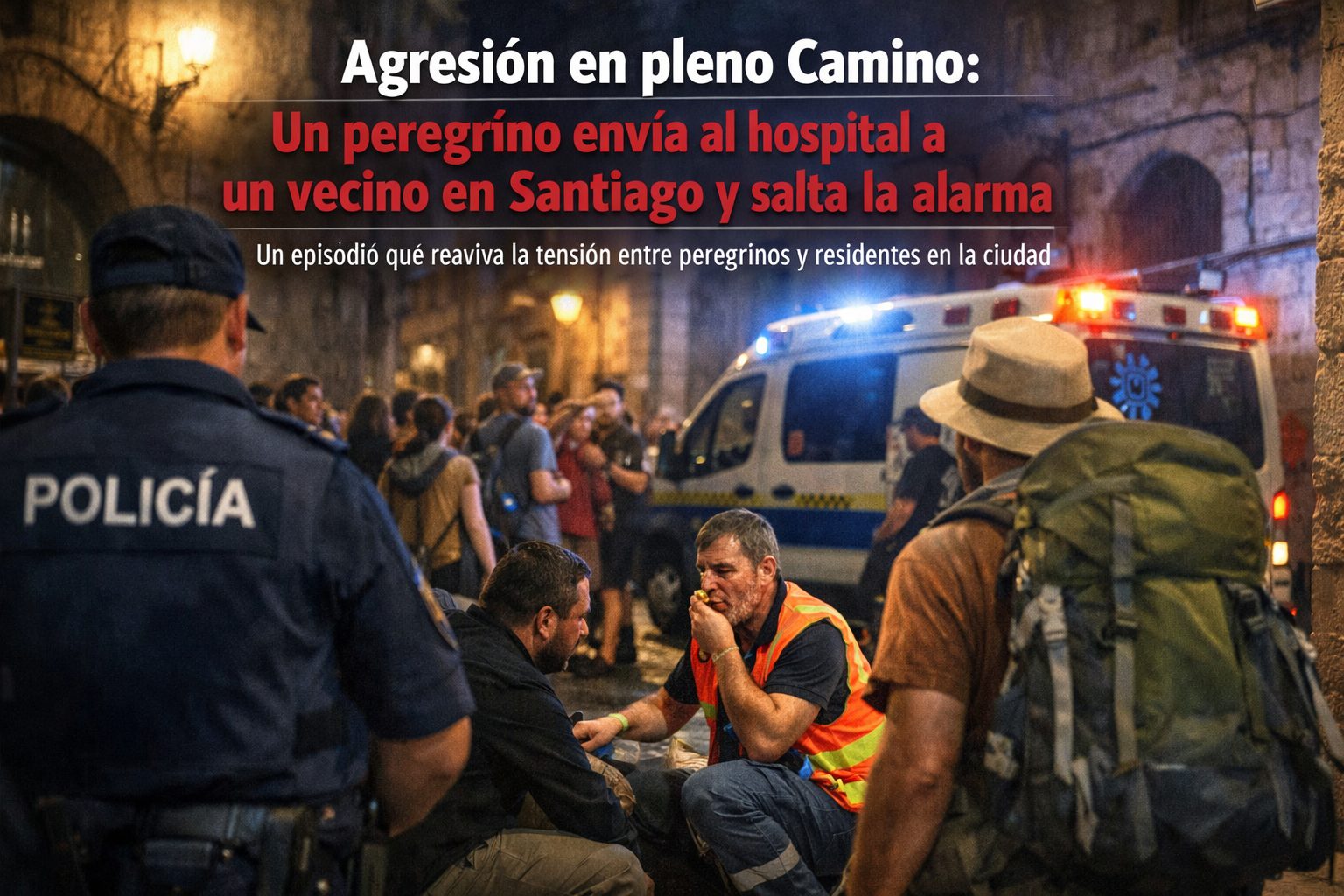 ¡¡¡Un peregrino manda al hospital a un vecino en Santiago!!!