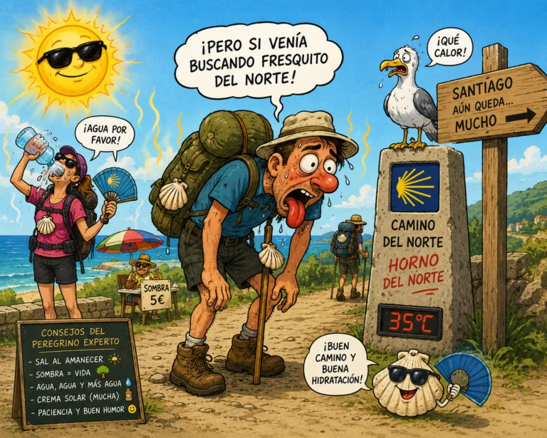 El calor extremo sorprende a los peregrinos del Camino del Norte