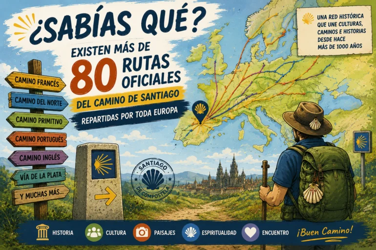 ¿Sabías que existen más de 80 rutas oficiales del Camino de Santiago?