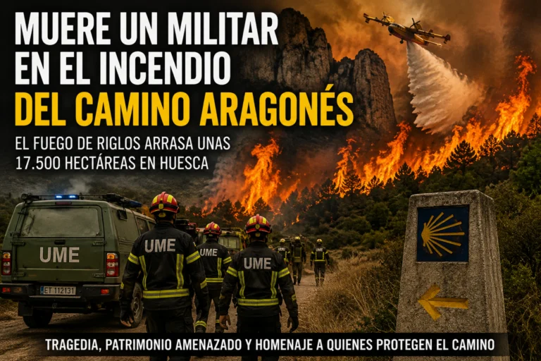 Muere un militar de la UME en el incendio que amenaza el Camino