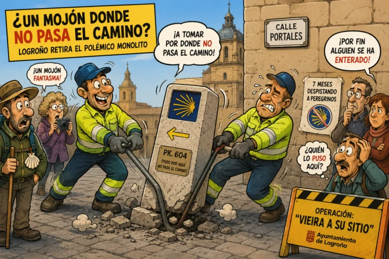 ¿A quién se le ocurre poner un mojón donde no pasa el Camino?