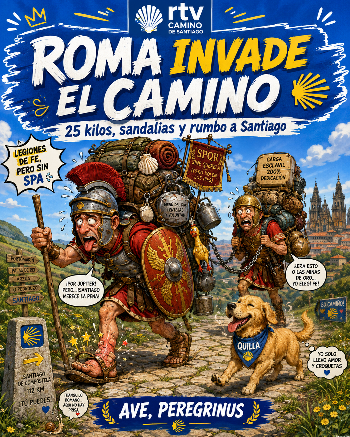 Dos legionarios, un esclavo y una perra toman el Camino