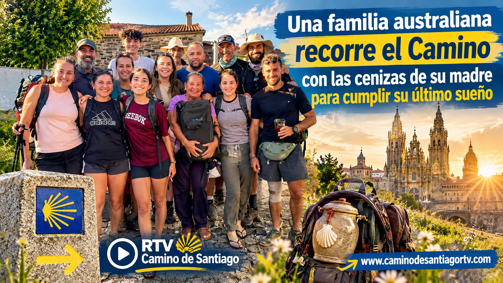 Una familia australiana al Camino con las cenizas de su madre