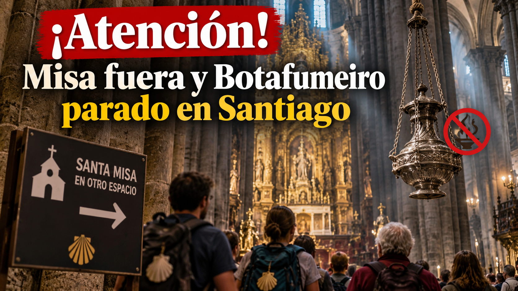 ¡Atención! Misa fuera y Botafumeiro parado en Santiago