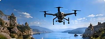Drone enregistrant la côte depuis les airs